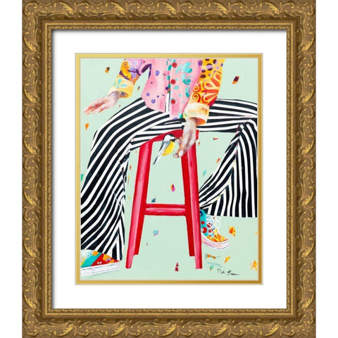 The Storyteller Gold Ornate Wood Framed Art Print with Double Matting by Beer, Pamela K.