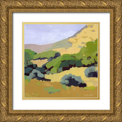Hillside Gold Ornate Wood Framed Art Print with Double Matting by Becker, Anne