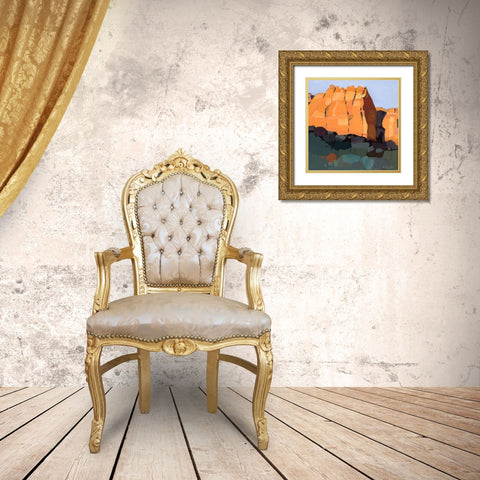 Red Rock Gold Ornate Wood Framed Art Print with Double Matting by Becker, Anne