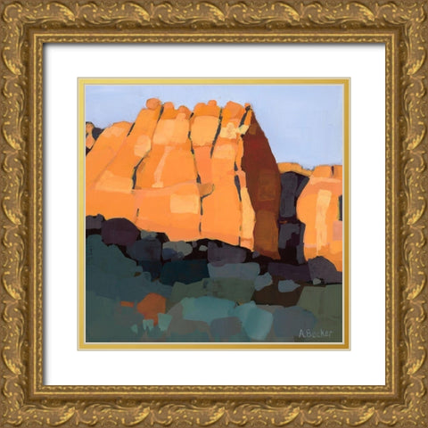 Red Rock Gold Ornate Wood Framed Art Print with Double Matting by Becker, Anne
