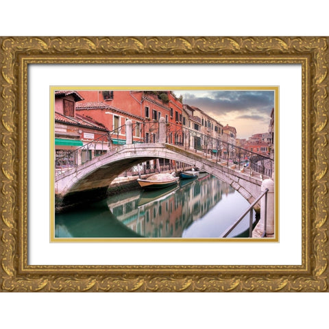 Venetian Canale #17 Gold Ornate Wood Framed Art Print with Double Matting by Blaustein, Alan