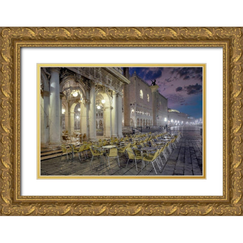 Piazza San Marco Sunrise #18 Gold Ornate Wood Framed Art Print with Double Matting by Blaustein, Alan