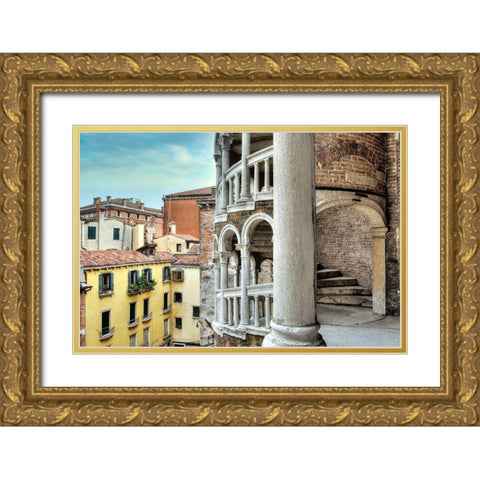 Scala del Contarini Bovolo #4 Gold Ornate Wood Framed Art Print with Double Matting by Blaustein, Alan