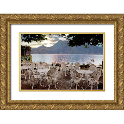 Lake Caffe #5 Gold Ornate Wood Framed Art Print with Double Matting by Blaustein, Alan