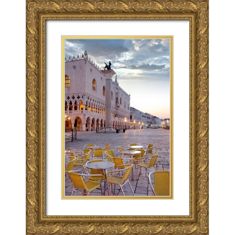Piazza San Marco At Sunrise #5 Gold Ornate Wood Framed Art Print with Double Matting by Blaustein, Alan