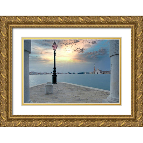 Gran Canale Sunrise #1 Gold Ornate Wood Framed Art Print with Double Matting by Blaustein, Alan