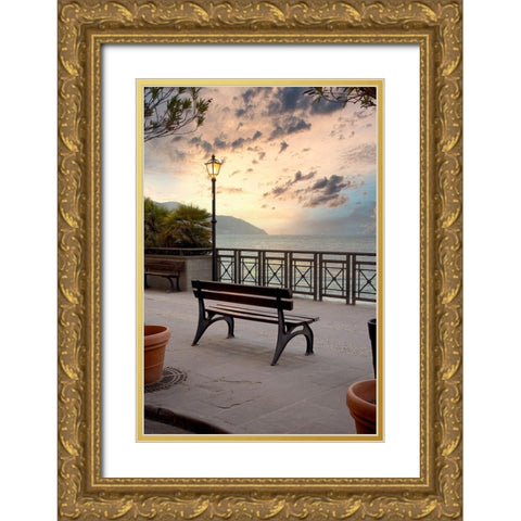 Monterosso Sunrise #1 Gold Ornate Wood Framed Art Print with Double Matting by Blaustein, Alan