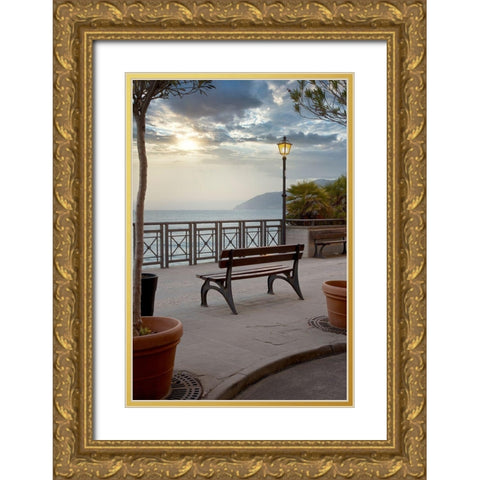 Monterosso Sunrise #2 Gold Ornate Wood Framed Art Print with Double Matting by Blaustein, Alan