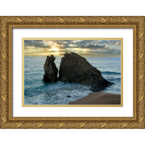 Monterosso Seaside #5 Gold Ornate Wood Framed Art Print with Double Matting by Blaustein, Alan