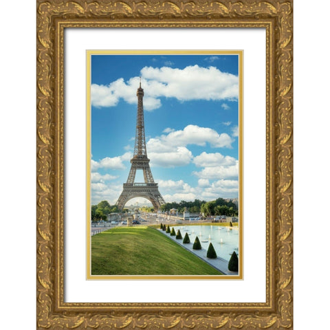 Eiffel Tower View III Gold Ornate Wood Framed Art Print with Double Matting by Blaustein, Alan