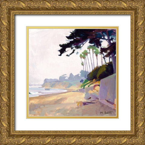 Palm And Cypress; Butterfly Beach Gold Ornate Wood Framed Art Print with Double Matting by Burtt, Marcia