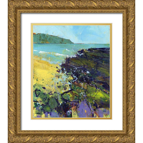 Clarach Bay Gold Ornate Wood Framed Art Print with Double Matting by Bailey, Paul