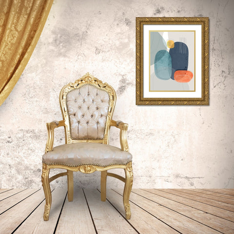 Rock Faces Gold Ornate Wood Framed Art Print with Double Matting by Banerjee, Ishita