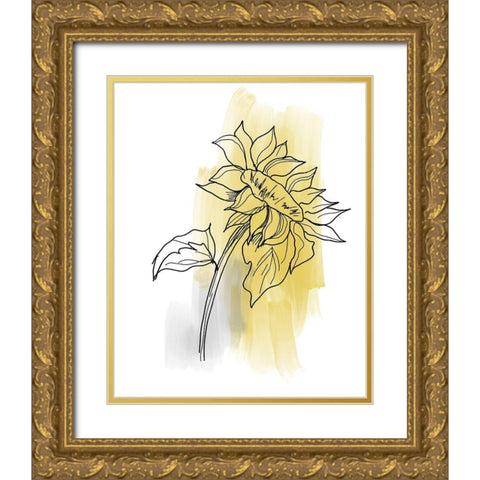 Botanique en Gris 2 Gold Ornate Wood Framed Art Print with Double Matting by Baker, Bronwyn