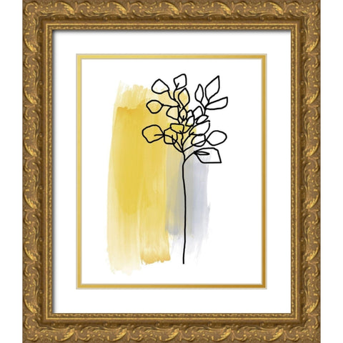 Botanique en Gris 3 Gold Ornate Wood Framed Art Print with Double Matting by Baker, Bronwyn
