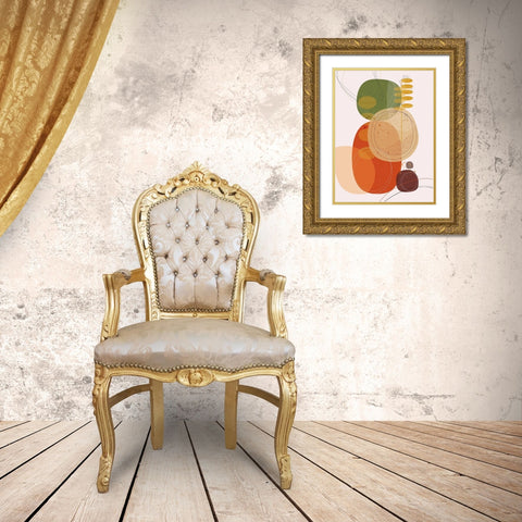Autumn Sunset Gold Ornate Wood Framed Art Print with Double Matting by Banerjee, Ishita