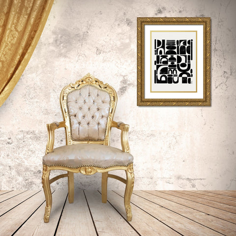 Fragmented Gold Ornate Wood Framed Art Print with Double Matting by Banerjee, Ishita