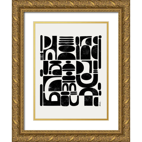 Fragmented Gold Ornate Wood Framed Art Print with Double Matting by Banerjee, Ishita
