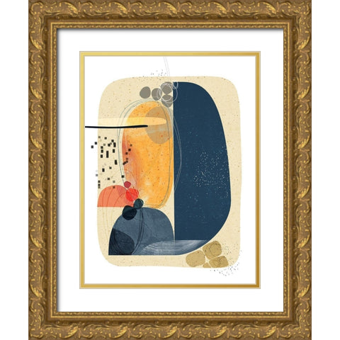 Grounded Gold Ornate Wood Framed Art Print with Double Matting by Banerjee, Ishita
