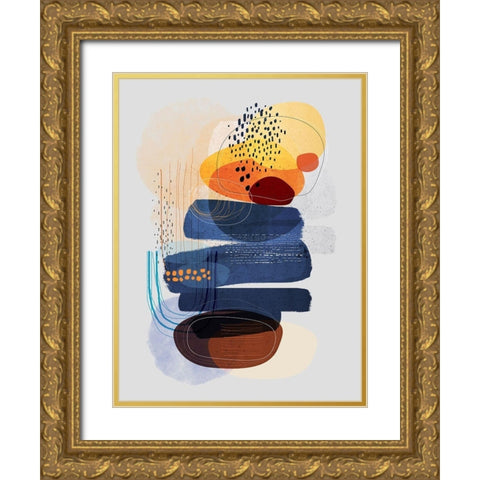 Oceans Apart Gold Ornate Wood Framed Art Print with Double Matting by Banerjee, Ishita