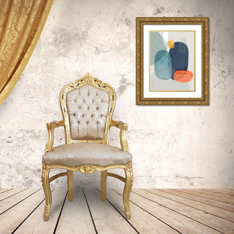 Rocks Duo 01 Gold Ornate Wood Framed Art Print with Double Matting by Banerjee, Ishita
