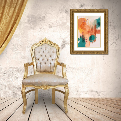 Sunset Moon 01 Gold Ornate Wood Framed Art Print with Double Matting by Banerjee, Ishita