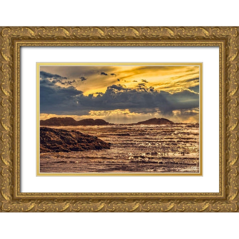 Golden Sunset Gold Ornate Wood Framed Art Print with Double Matting by Burdick, Chuck