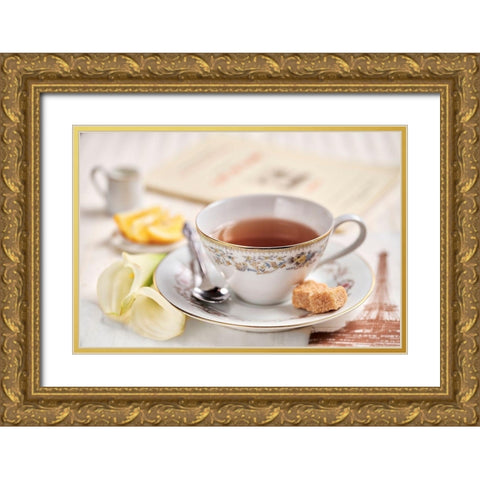 Cafe de Paris No. 2 Gold Ornate Wood Framed Art Print with Double Matting by Blaustein, Alan