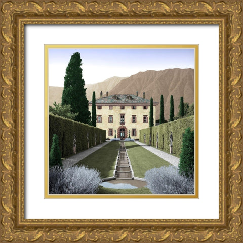 Villa Balbiano No. 3 Gold Ornate Wood Framed Art Print with Double Matting by Blaustein, Alan