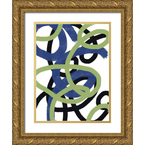 Scribble No. 2 Gold Ornate Wood Framed Art Print with Double Matting by Baker, Bronwyn