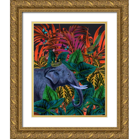 Tropical Jungle Gold Ornate Wood Framed Art Print with Double Matting by Brothers, Erika C.