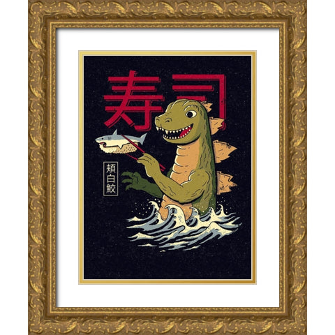 Monster Sushi Gold Ornate Wood Framed Art Print with Double Matting by Buxton, Michael