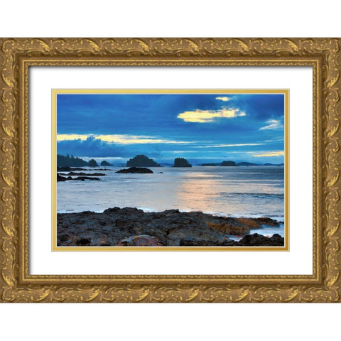 Island at Sunrise Gold Ornate Wood Framed Art Print with Double Matting by Burdick, Chuck