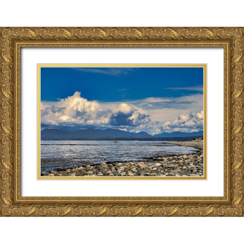 View From The Beach Gold Ornate Wood Framed Art Print with Double Matting by Burdick, Chuck