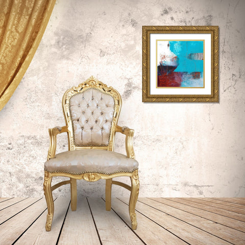Masked Vibrations Gold Ornate Wood Framed Art Print with Double Matting by Beer, Pamela K.