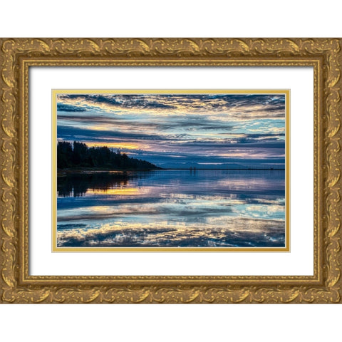 Lavender Morning Gold Ornate Wood Framed Art Print with Double Matting by Burdick, Chuck