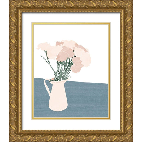 Floral No. 1 Gold Ornate Wood Framed Art Print with Double Matting by Beeh, Katie