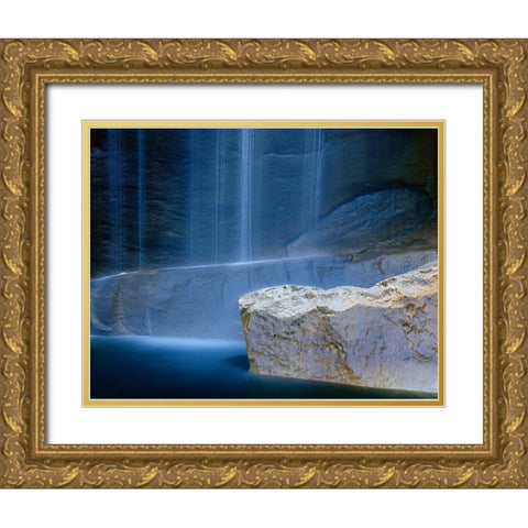 Base of Vernal Falls Gold Ornate Wood Framed Art Print with Double Matting by Becia, Jim