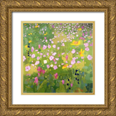 Wasatch Wildflowers Gold Ornate Wood Framed Art Print with Double Matting by Becker, Anne