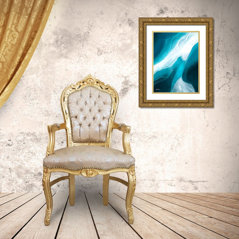 Ethereal Iceberg Gold Ornate Wood Framed Art Print with Double Matting by Banerjee, Ishita