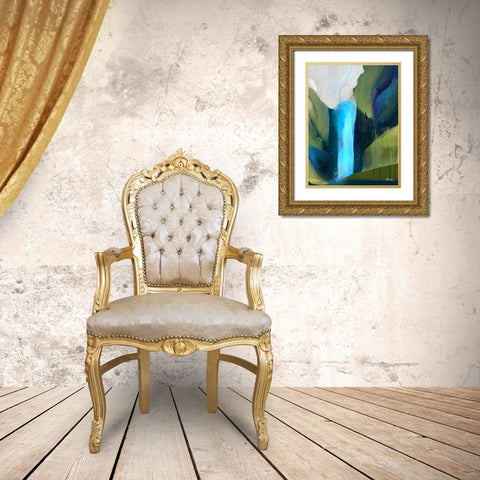 Ethereal Rainforest Gold Ornate Wood Framed Art Print with Double Matting by Banerjee, Ishita