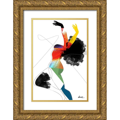 Vivid Woman - Liberated Gold Ornate Wood Framed Art Print with Double Matting by Banerjee, Ishita