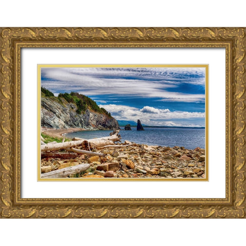 End of The Trail Gold Ornate Wood Framed Art Print with Double Matting by Burdick, Chuck