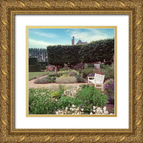 French Jardin No. 27 Gold Ornate Wood Framed Art Print with Double Matting by Blaustein, Alan