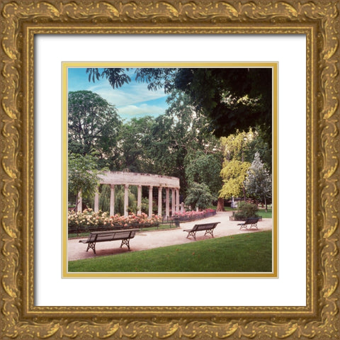 French Jardin No. 31 Gold Ornate Wood Framed Art Print with Double Matting by Blaustein, Alan