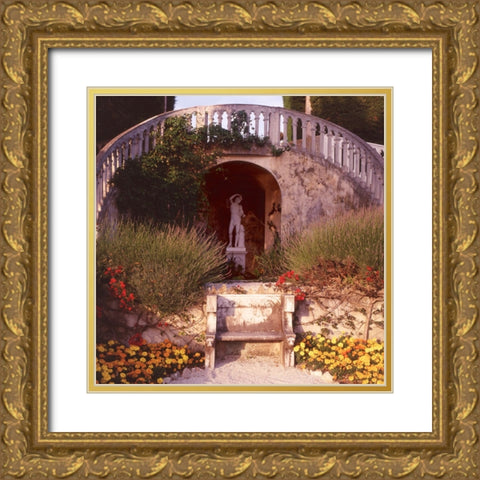 French Jardin No. 40 Gold Ornate Wood Framed Art Print with Double Matting by Blaustein, Alan