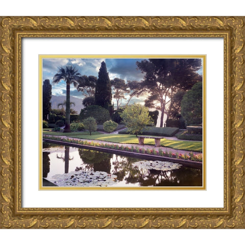 Banc de Jardin No. 32 Gold Ornate Wood Framed Art Print with Double Matting by Blaustein, Alan