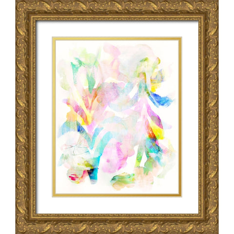 Flower and Rainbow Gold Ornate Wood Framed Art Print with Double Matting by Bainbridge, Hope