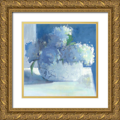 Blue Velvet Gold Ornate Wood Framed Art Print with Double Matting by Broaderick, Kathleen