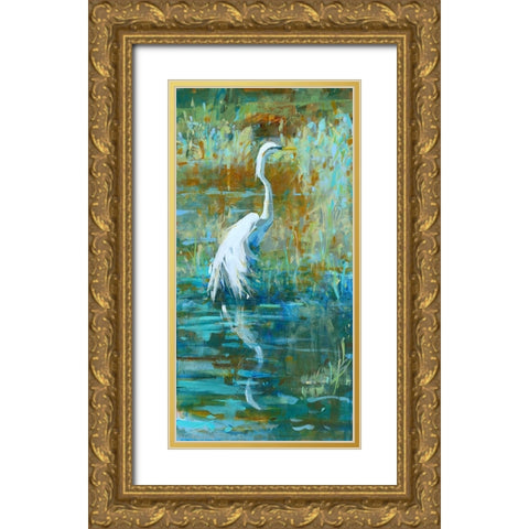 Ombre Gold Ornate Wood Framed Art Print with Double Matting by Broaderick, Kathleen